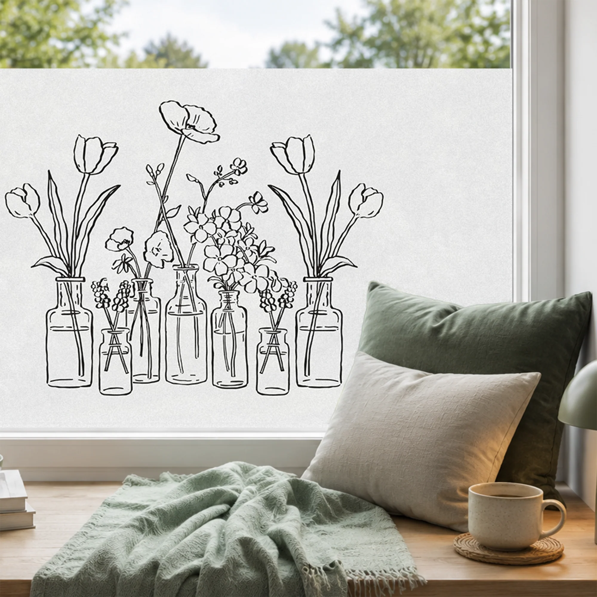 Fensterfolie Blumen